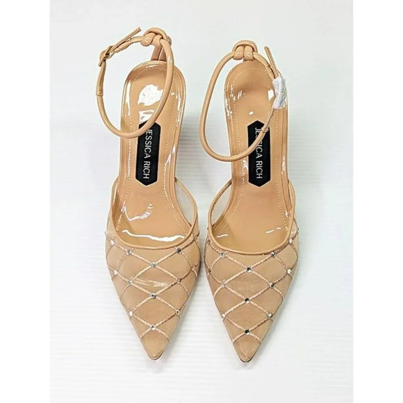 Jessica Rich Women's Amora Embellished Mesh Pointed Toe Pumps Size 40 MSRP $250 - Picture 6 of 11